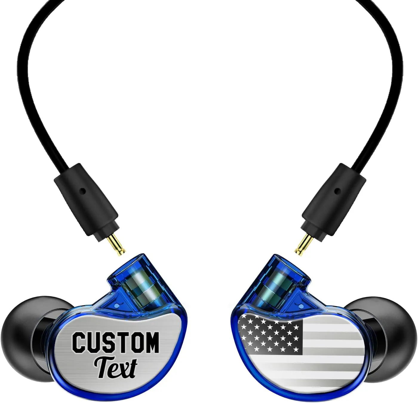 MEE audio Personalized M6 PRO in Ear Monitor Headphones for Musicians w/Engraved Metal Faceplates: Choose an Artwork and/or Add Custom Text, Noise Isolating Professional Earbuds w/Replaceable Cables