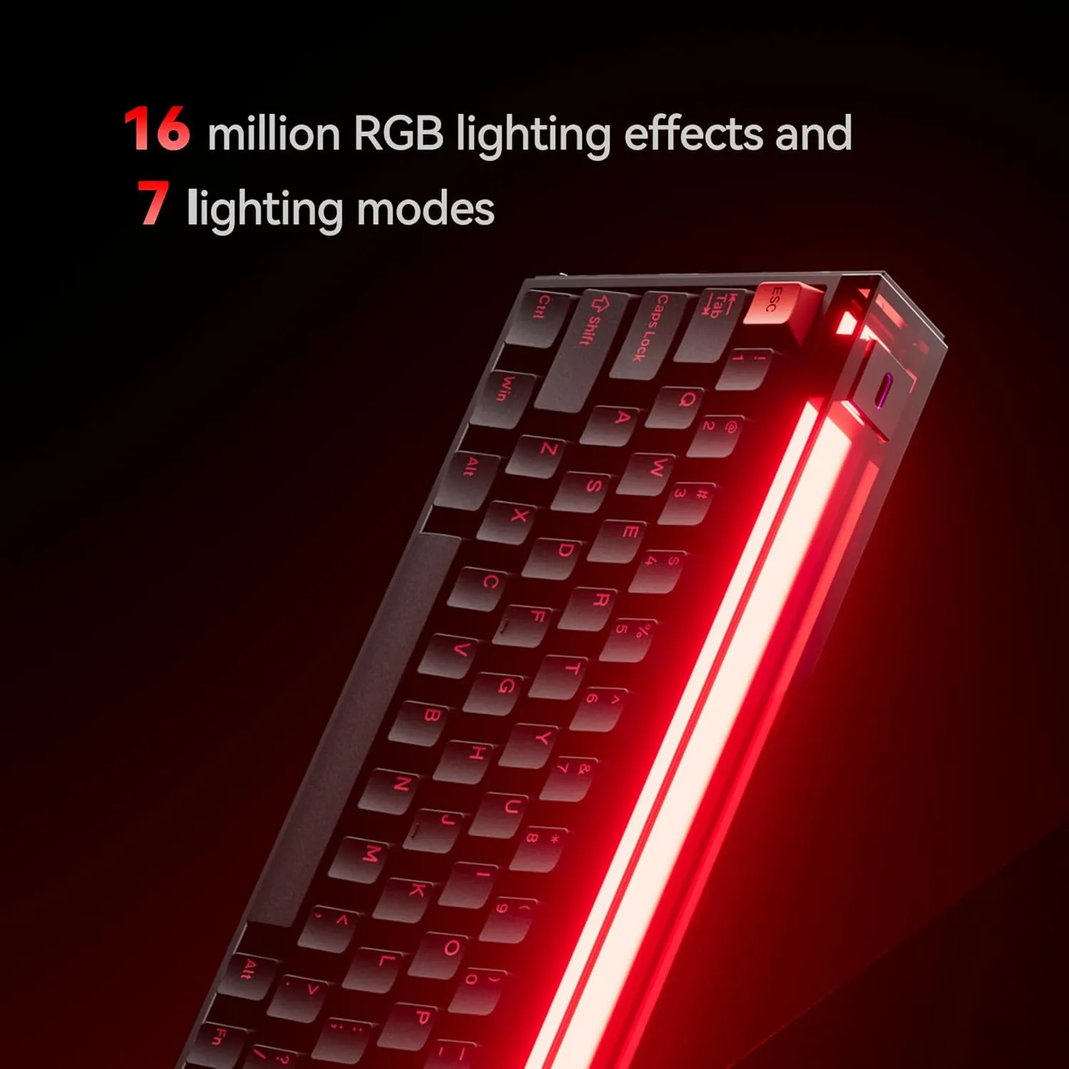 MelGeek MADE68 Ultra Wired Keyboard, Hall Effect Magnetic Switch Gaming Keyboard, 65% Compact Rapid Trigger, Hot-Swappable, RGB Snap Tap & Adjustable Actuation, Online HIVE Custom, Aluminum Case-Red
