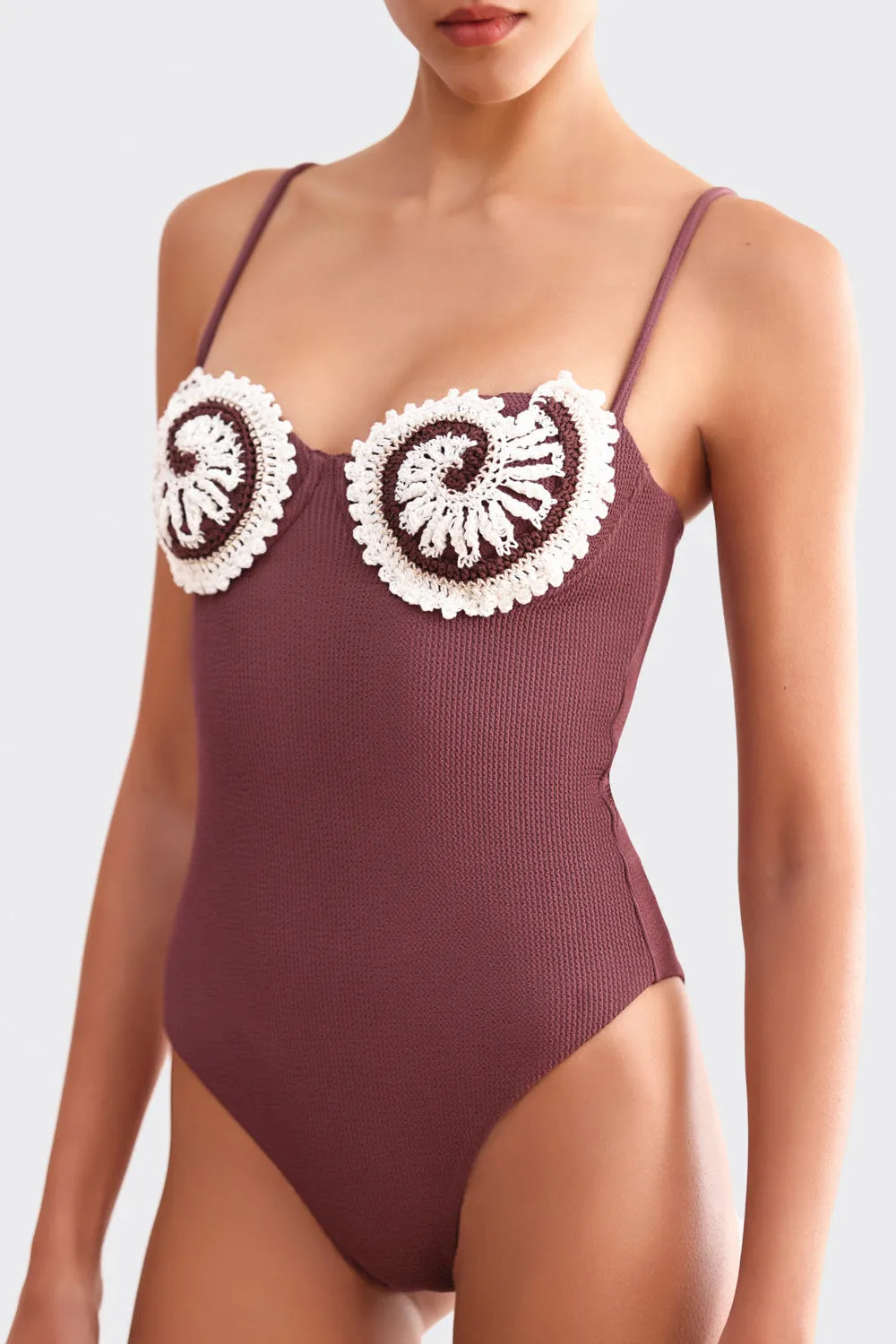 MERIAN KNIT EMBROIDERD SWIMSUIT