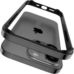 Metal Bumper Case for iPhone 16 Pro Max 15 14 Plus 13 12 11 15Pro 14Pro 16Pro 16Plus Phone Frame Cover Accessories,Black,for iPhone 13