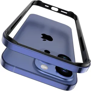 Metal Bumper Case for iPhone 16 Pro Max 15 14 Plus 13 12 11 15Pro 14Pro 16Pro 16Plus Phone Frame Cover Accessories,Dark Blue,for iPhone 13