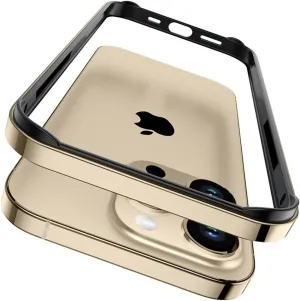 Metal Bumper Case for iPhone 16 Pro Max 15 14 Plus 13 12 11 15Pro 14Pro 16Pro 16Plus Phone Frame Cover Accessories,Gold,for iPhone 13