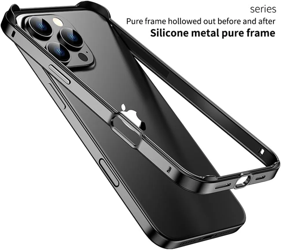 Metal Bumper Case for iPhone 16 Pro Max 15 14 Plus 13 12 11 15Pro 14Pro 16Pro 16Plus Phone Frame Cover Accessories,Silver,for iPhone 13