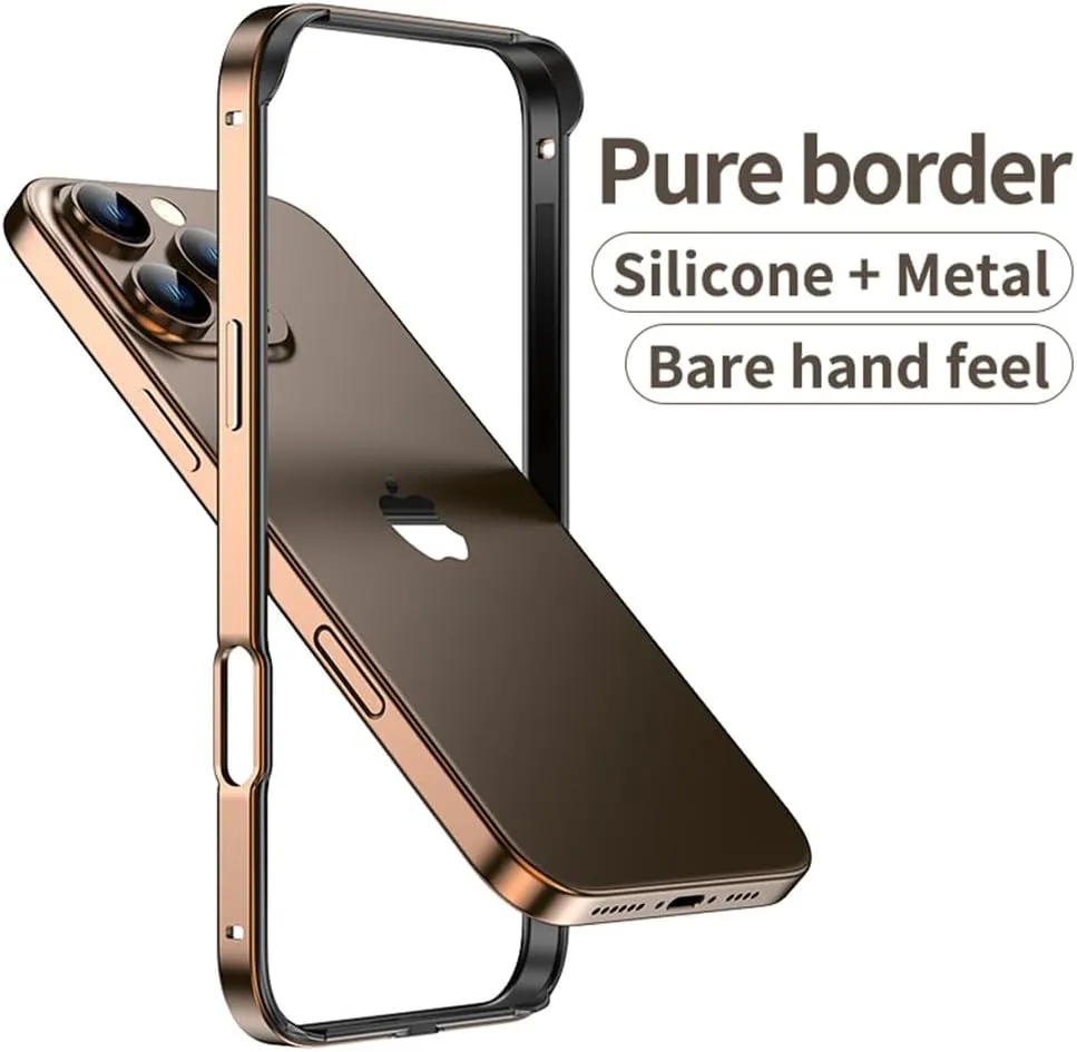 Metal Bumper Case for iPhone 16 Pro Max 15 14 Plus 13 12 11 15Pro 14Pro 16Pro 16Plus Phone Frame Cover Accessories,Silver,for iPhone 13