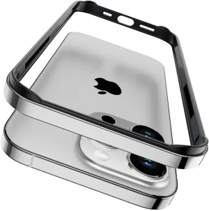 Metal Bumper Case for iPhone 16 Pro Max 15 14 Plus 13 12 11 15Pro 14Pro 16Pro 16Plus Phone Frame Cover Accessories,Silver,for iPhone 13