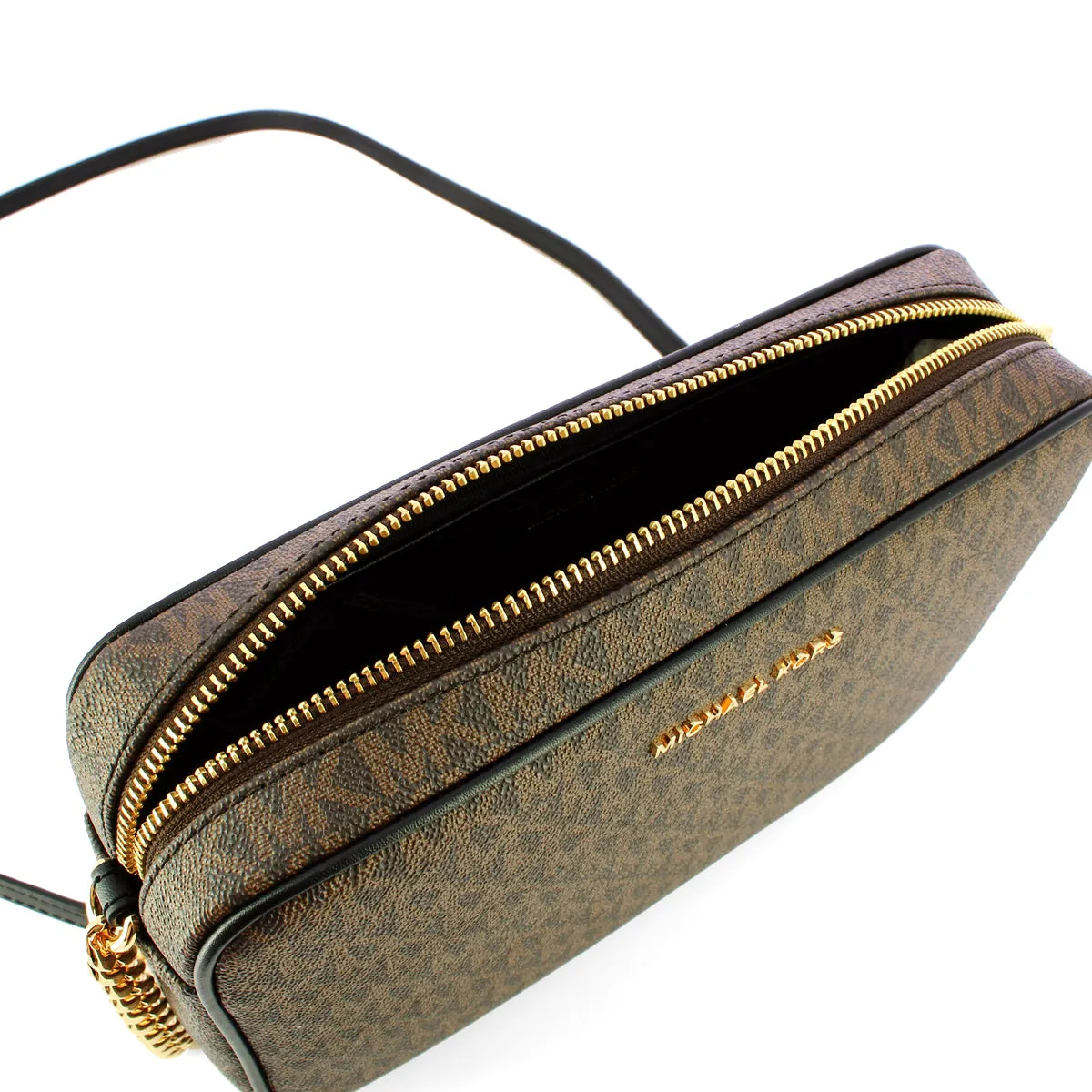 Michael Kors - Jet Set Brown Black logoed Camera Bag - 32F1GJ6C7B - BROWN/BLK