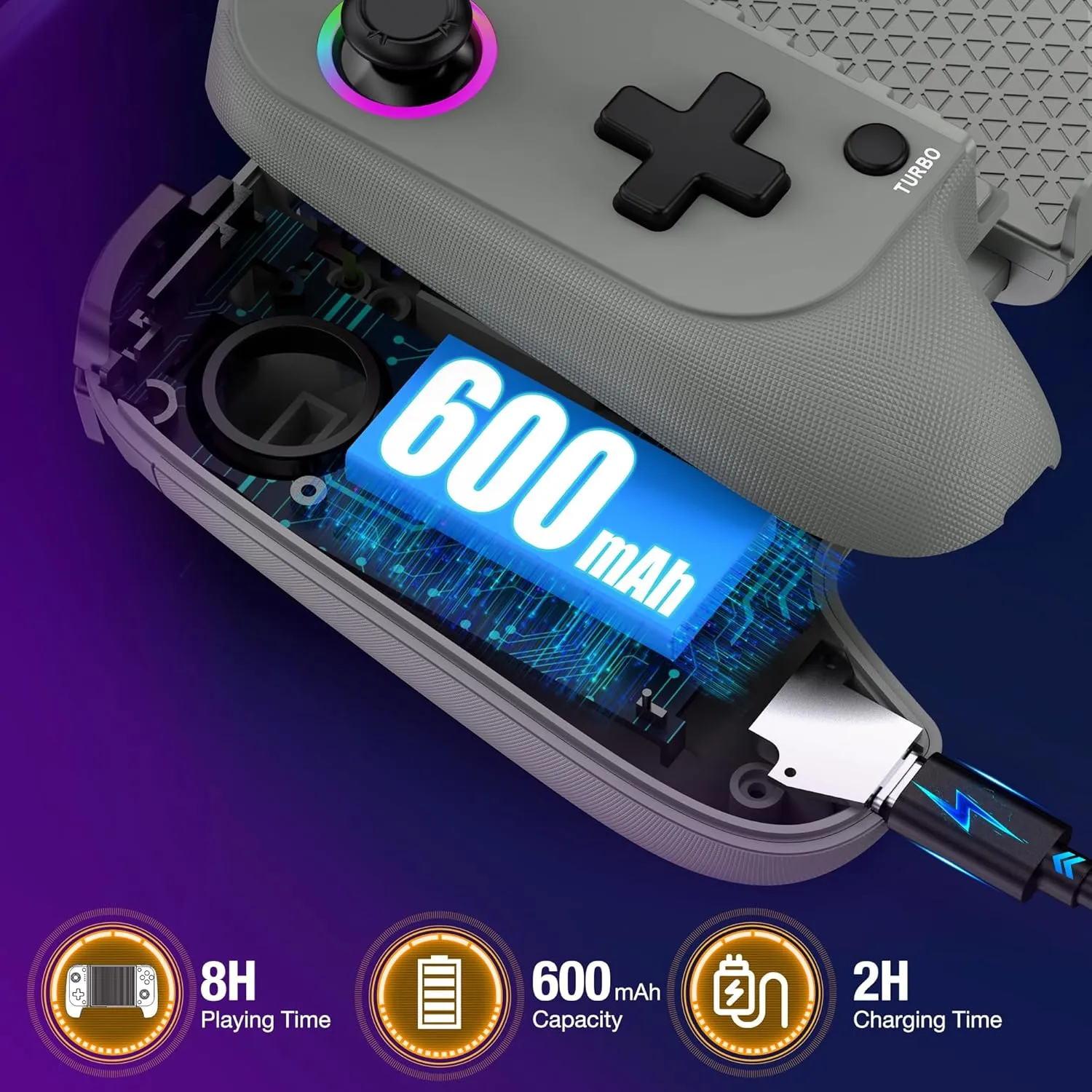 Mobile Game Controller for iPhone/Android Wireless gaming controller Support Phone Case - Phone Gaming Controller for Xbox Game Pass, PlayStation, Steam Link, Call of Duty, Roblox & Minecraft