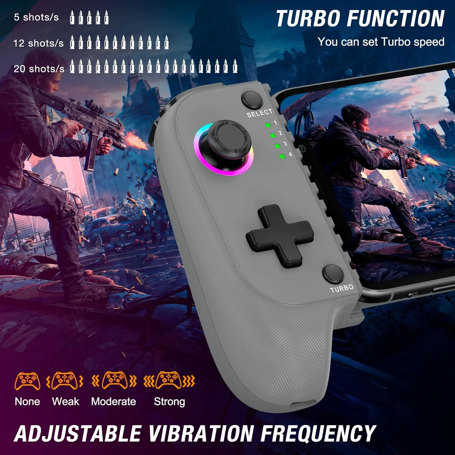 Mobile Game Controller for iPhone/Android Wireless gaming controller Support Phone Case - Phone Gaming Controller for Xbox Game Pass, PlayStation, Steam Link, Call of Duty, Roblox & Minecraft