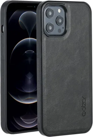 molzar GripBig Series for iPhone 12 Pro Max Case, Built-in Metal Plate for Magnetic Mount, Works with Qi-Certified Chargers, Compatible with iPhone 12 Pro Max, Black/Black