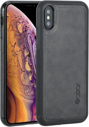 molzar GripBig Series for iPhone Xs and iPhone X Case, Built-in Metal Plate for Magnetic Mount, Works with Qi-Certified Chargers, Compatible with iPhone Xs/X, Black/Black