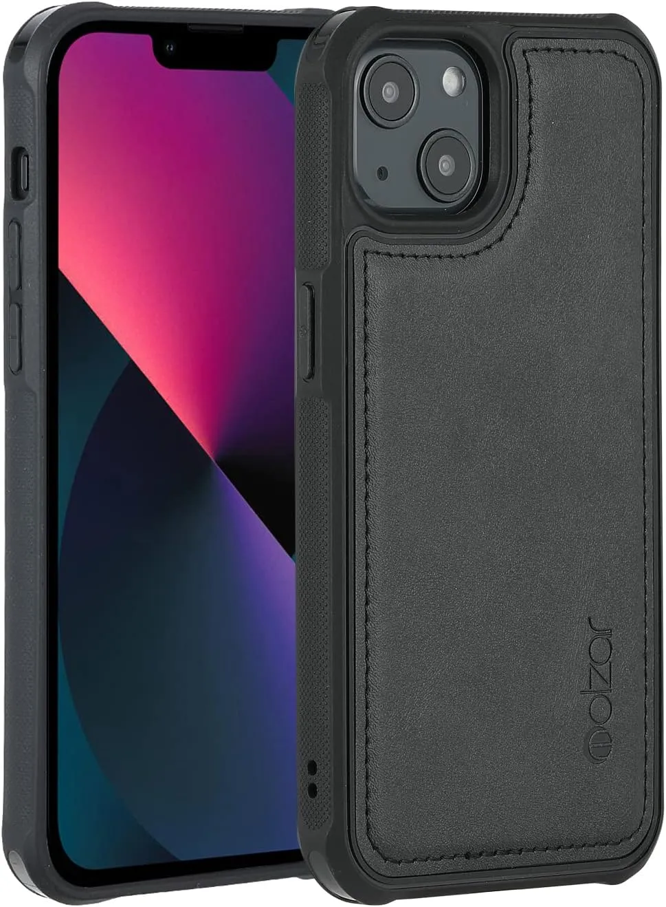 molzar MAG Series for iPhone 13 Case, Built-in Metal Plate for Magnetic Mount, Works with Qi-Certified Chargers, Compatible with iPhone 13, Black