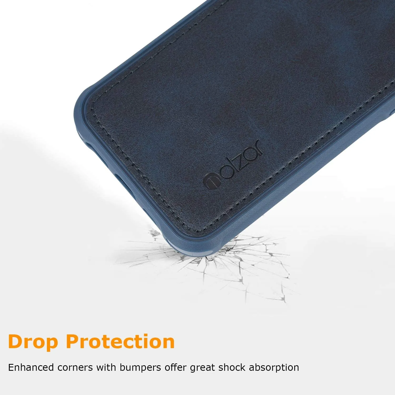molzar MAG Series for iPhone 13 Case, Built-in Metal Plate for Magnetic Mount, Works with Qi-Certified Chargers, Compatible with iPhone 13, Blue