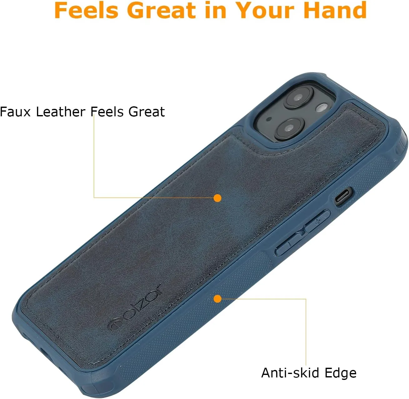 molzar MAG Series for iPhone 13 Case, Built-in Metal Plate for Magnetic Mount, Works with Qi-Certified Chargers, Compatible with iPhone 13, Blue
