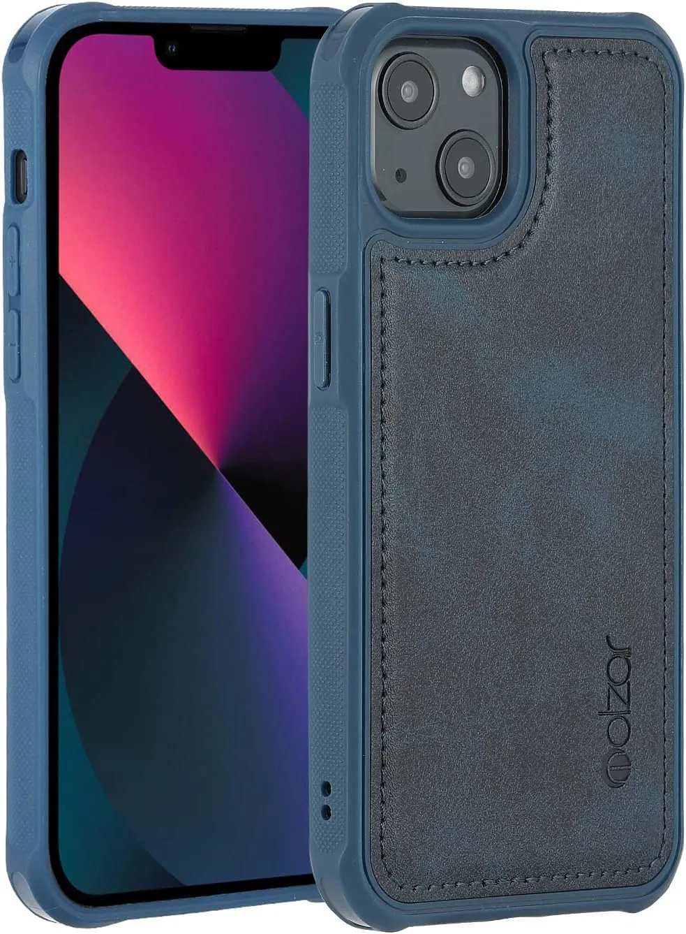 molzar MAG Series for iPhone 13 Case, Built-in Metal Plate for Magnetic Mount, Works with Qi-Certified Chargers, Compatible with iPhone 13, Blue