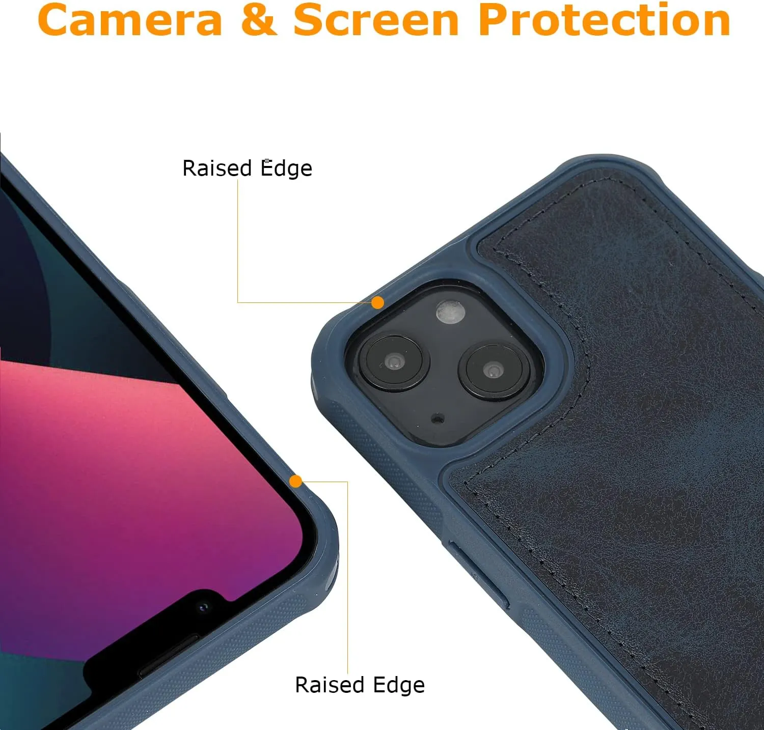 molzar MAG Series for iPhone 13 Case, Built-in Metal Plate for Magnetic Mount, Works with Qi-Certified Chargers, Compatible with iPhone 13, Blue