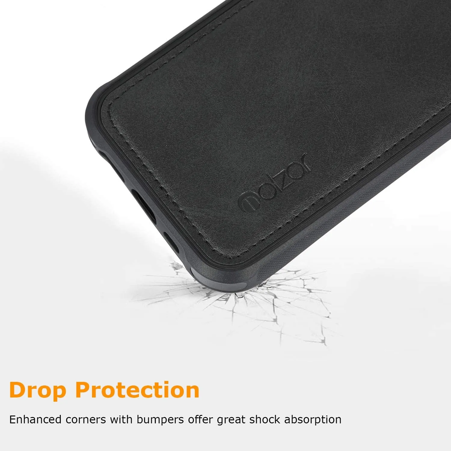 molzar MAG Series for iPhone 13 Pro Case, Built-in Metal Plate for Magnetic Mount, Works with Qi-Certified Chargers, Compatible with iPhone 13 Pro, Black