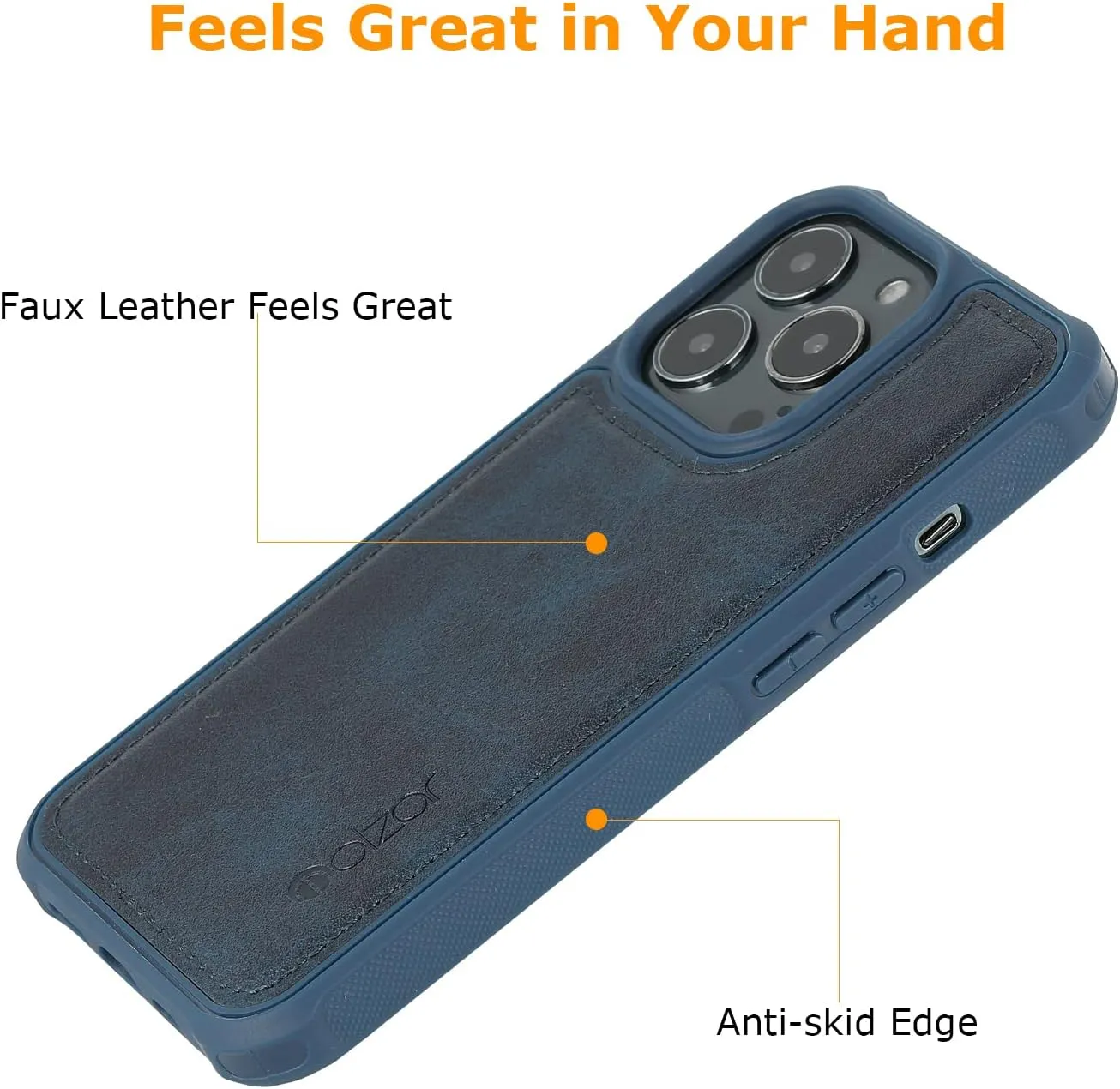 molzar MAG Series for iPhone 13 Pro Case, Built-in Metal Plate for Magnetic Mount, Works with Qi-Certified Chargers, Compatible with iPhone 13 Pro, Blue