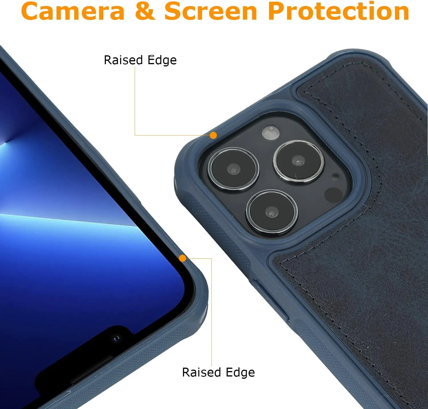 molzar MAG Series for iPhone 13 Pro Case, Built-in Metal Plate for Magnetic Mount, Works with Qi-Certified Chargers, Compatible with iPhone 13 Pro, Blue