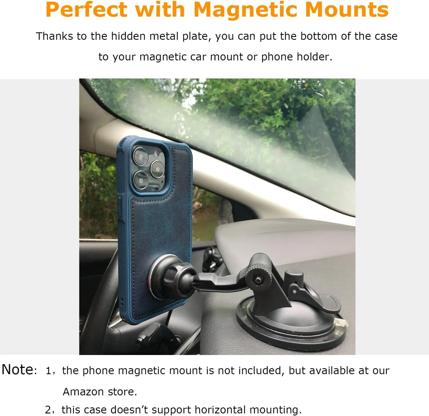 molzar MAG Series for iPhone 13 Pro Case, Built-in Metal Plate for Magnetic Mount, Works with Qi-Certified Chargers, Compatible with iPhone 13 Pro, Blue