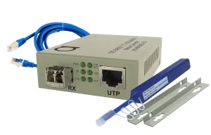 Multimode LC 10G SFP  to Fiber Ethernet Media Converter with 10GSFP  300m (0.18mi) Module Set - High-Speed 10Gb Network,10Gig SFP Media Conversion,10GbE Ethernet to Fiber Optic Extender, Plug and Play