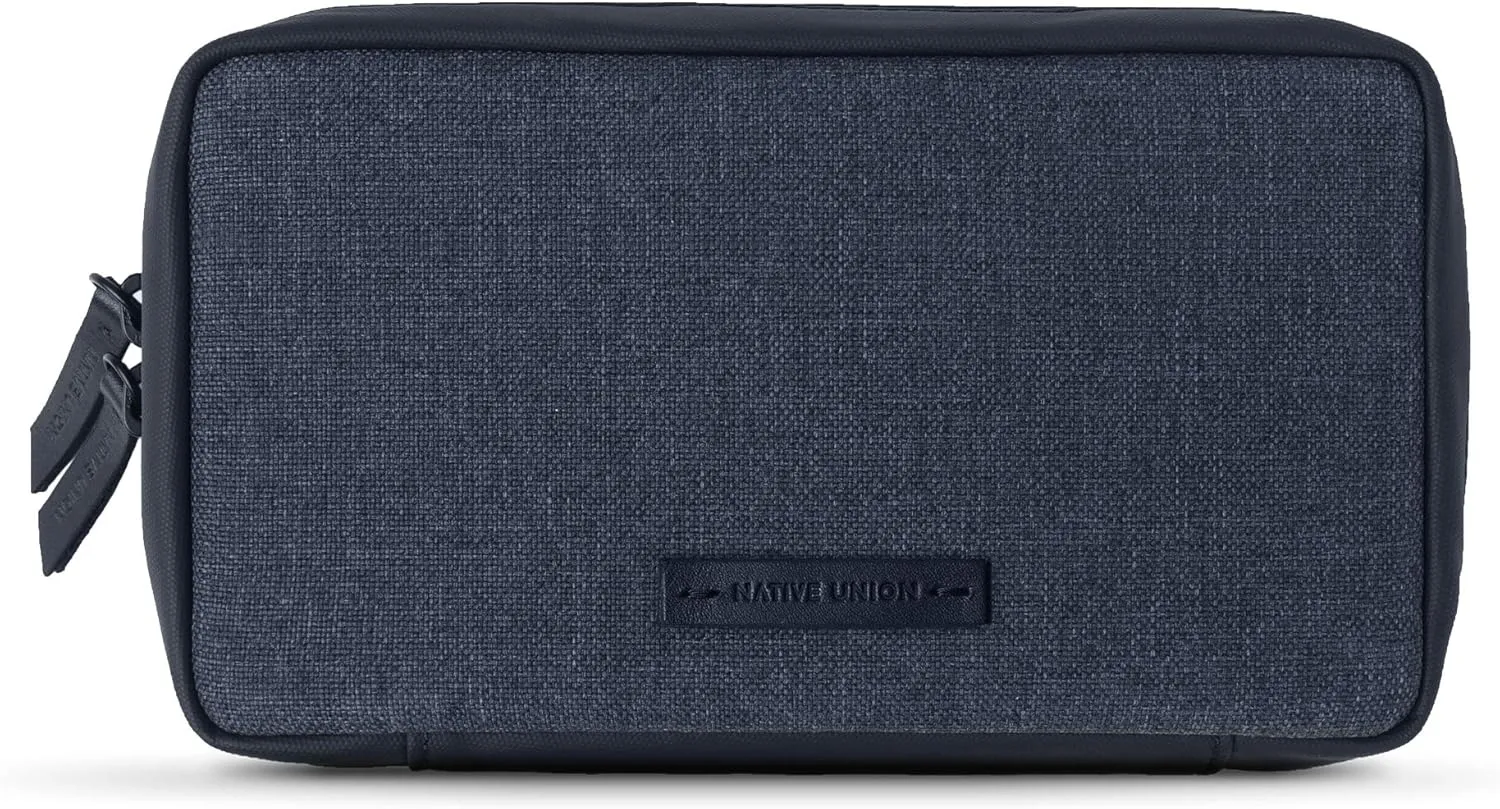 Native Union Stow Organizer  Premium Travel Tech Kit Crafted with Durable Canvas  Keep Essentials Organized with Flexible Storage & Quick-Access Pocket for Cables, Chargers, SIM Card & More (Indigo)