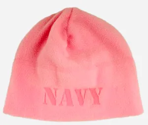 NAVY Pink fleece Watch Cap