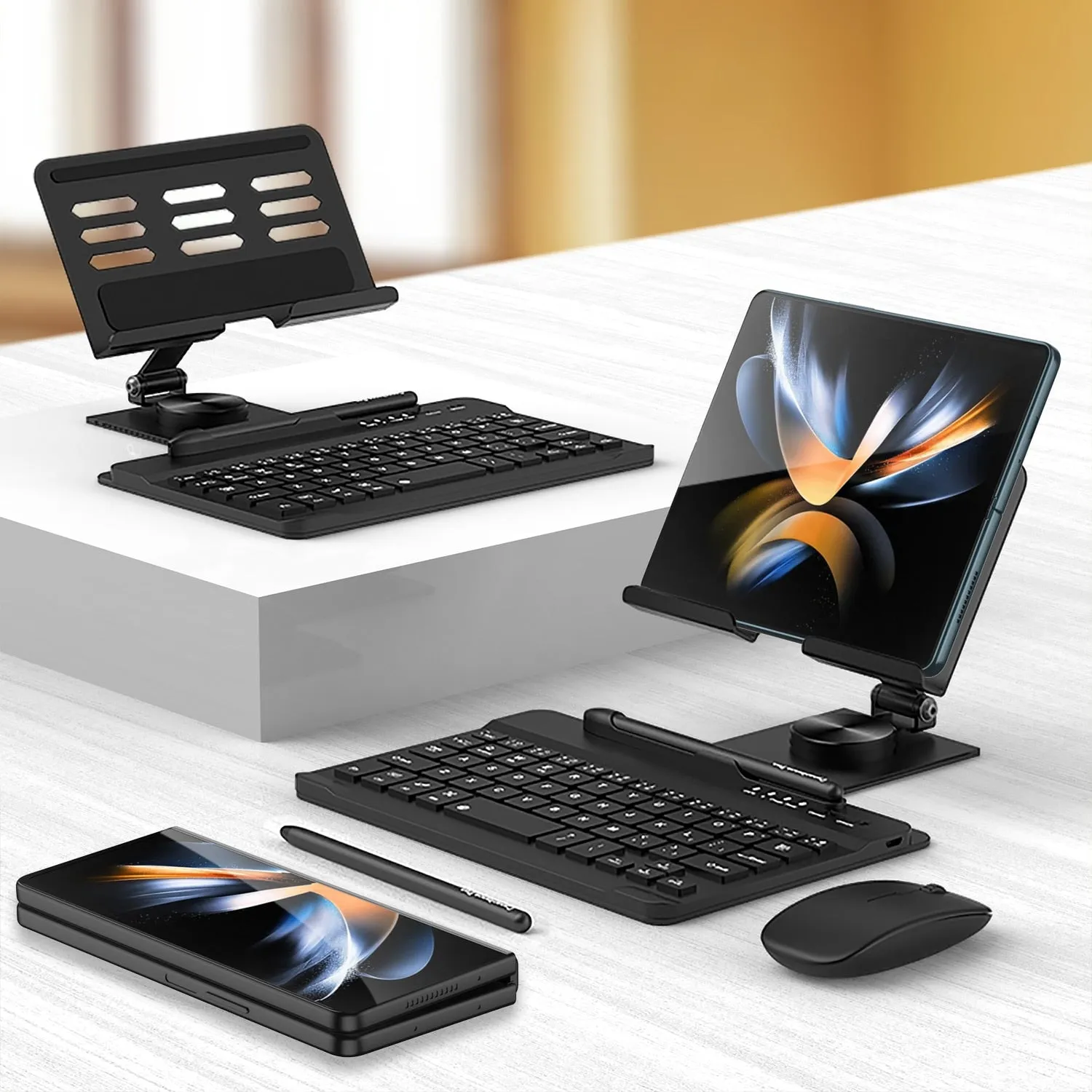 Newest Keyboard Office Bracket For Samsung Galaxy Z Fold5 Fold4 Fold3 5G With Stylus And Mouse