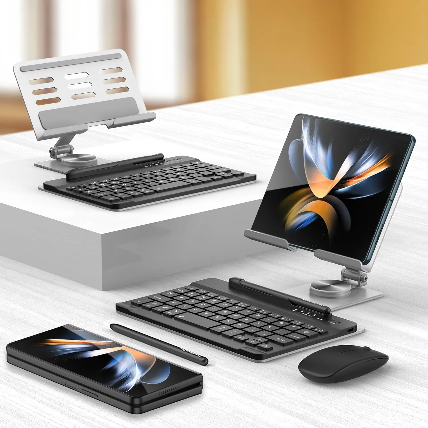 Newest Keyboard Office Bracket For Samsung Galaxy Z Fold5 Fold4 Fold3 5G With Stylus And Mouse