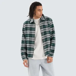 Old English Check Zip Shirt Green