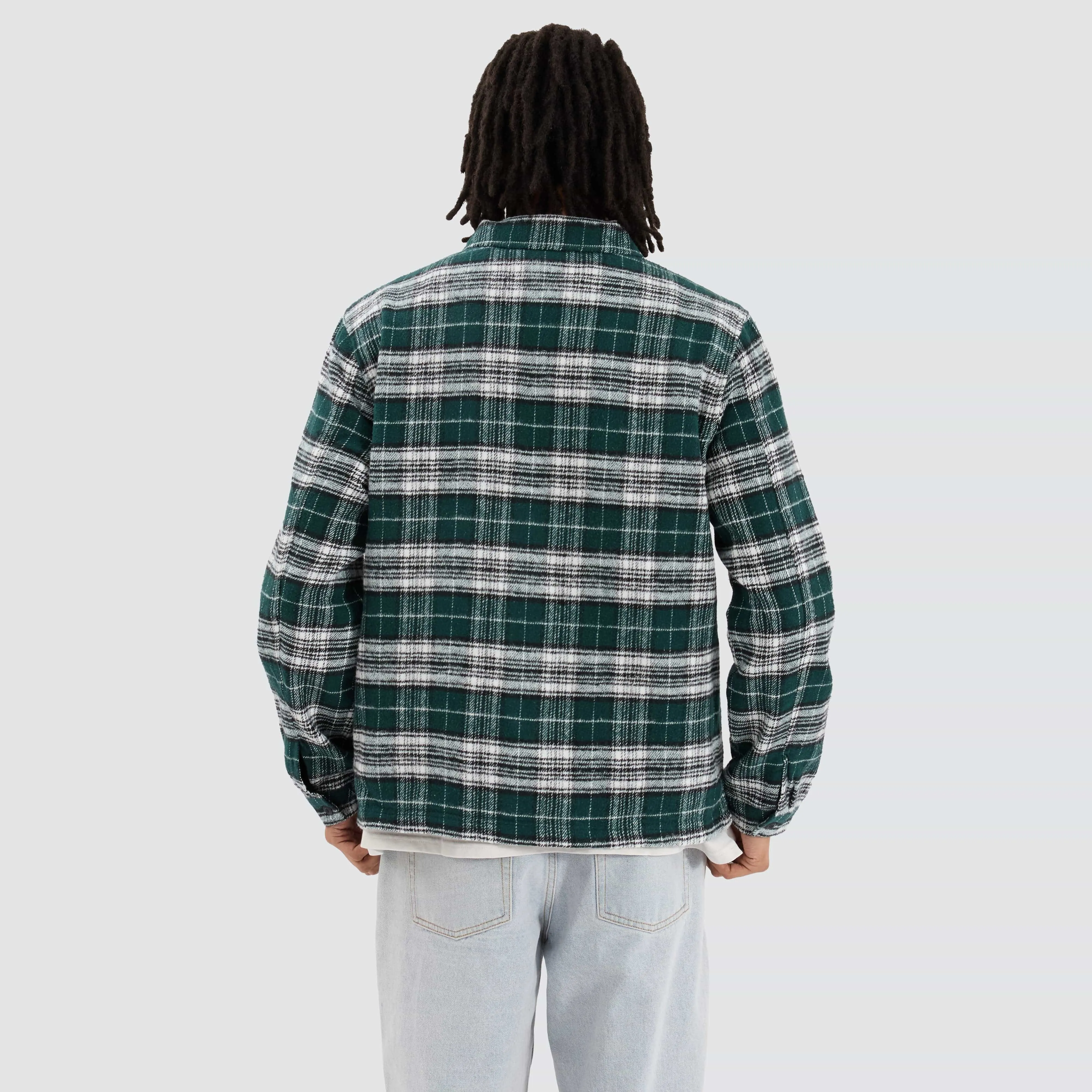 Old English Check Zip Shirt Green