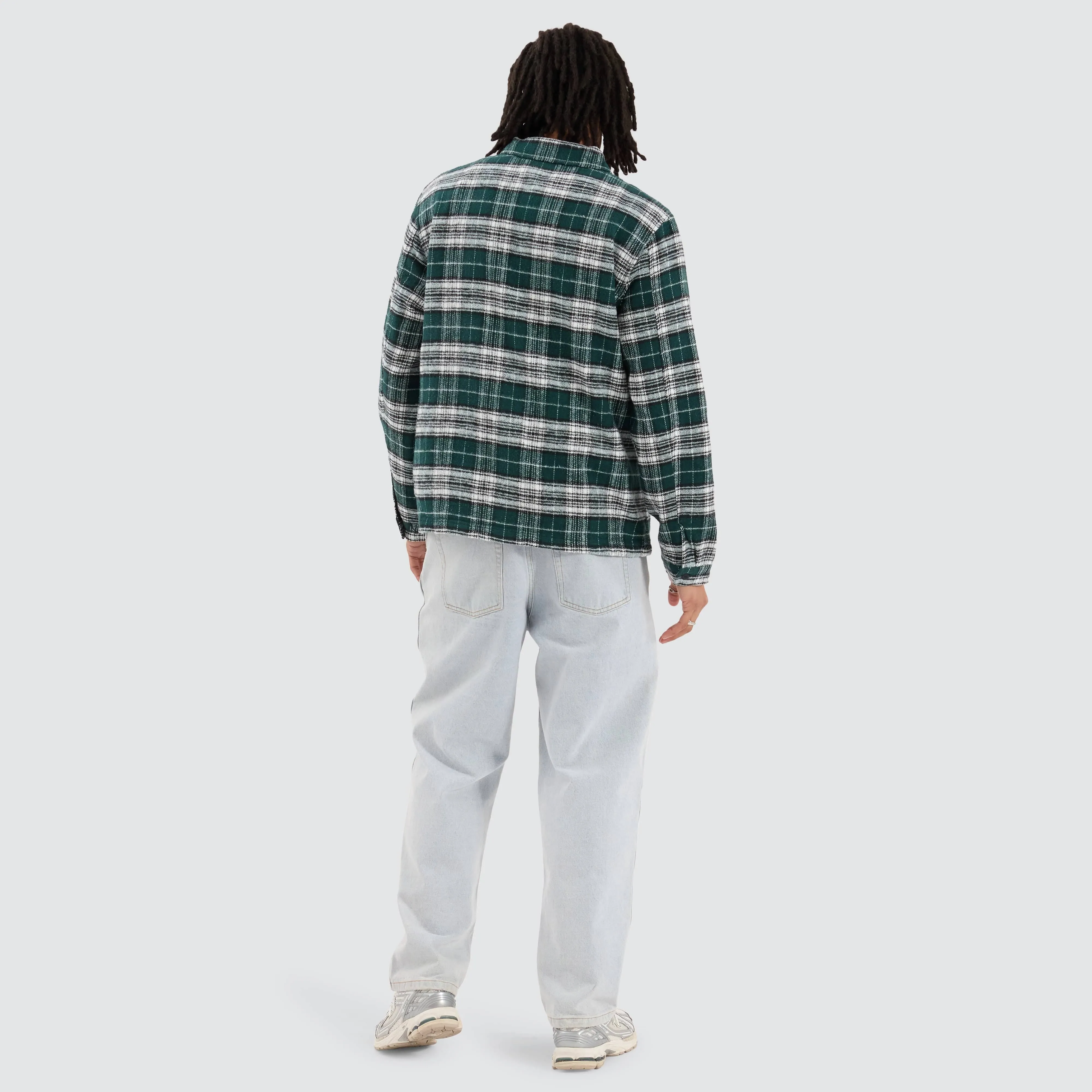 Old English Check Zip Shirt Green