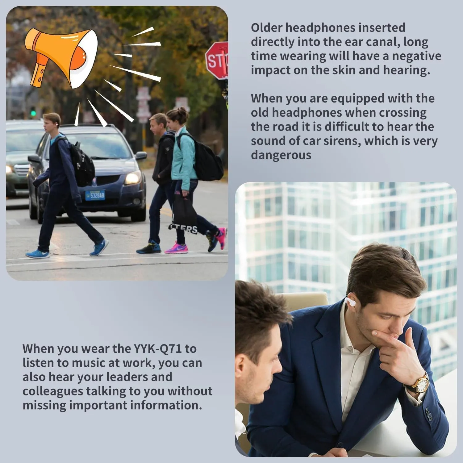 Open Ear Clip Wireless Earbuds Bluetooth 5.3, Sports Earphones Built-in Microphone with Earhooks & Ear Hook, Wireless Charging Case & Display, Waterproof Fitness Headphones for Sports