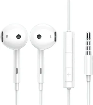 Original Wired Headphone Noise Canceling HiFi Headphone Jack in-Ear Built-in Microphone with Remote Control Support Smartphone Call Volume Adjustment 3.5MM (SFVWHITE)