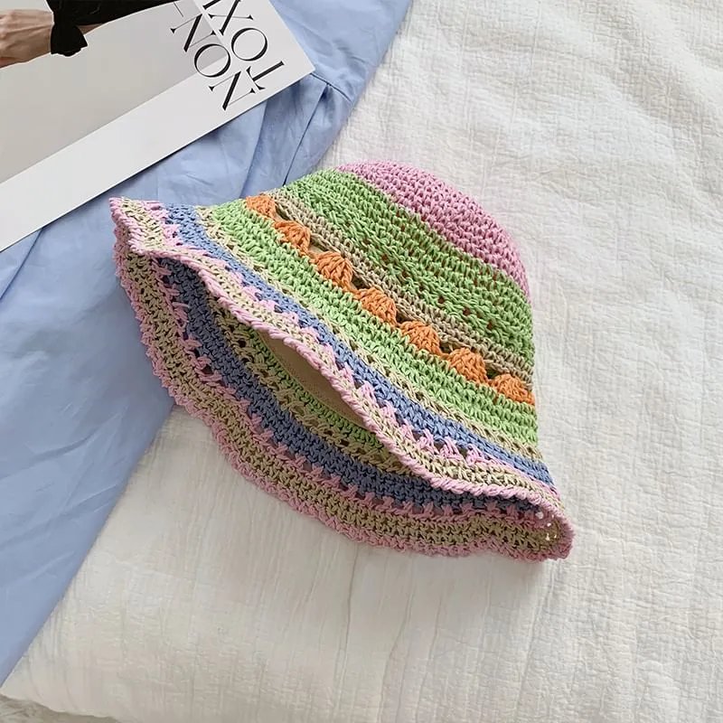 Patterned Straw Hat