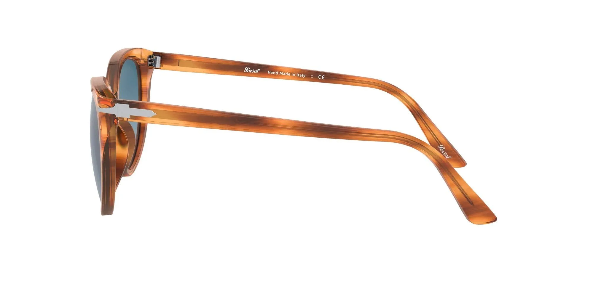 Persol Women's PO3251S Striped Brown with Azure Gradient Blue Sunglasses