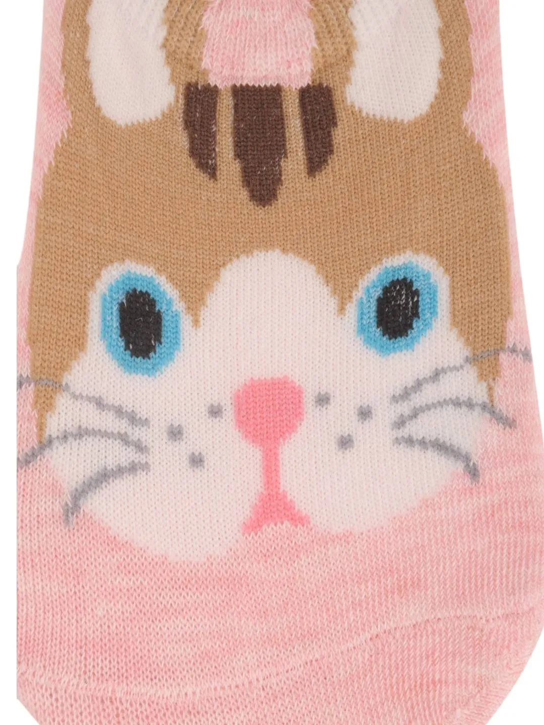Pink Kitty Face No-Show Socks for Toddlers – Soft and Adorable Design