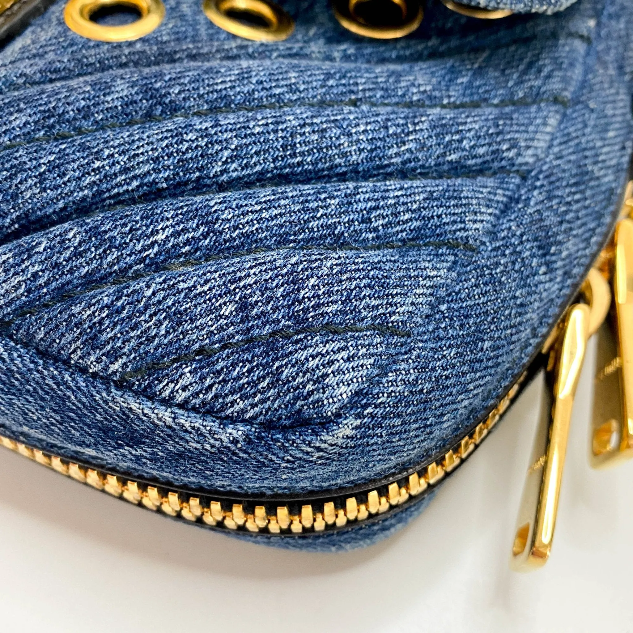 Pink Rhinestone Embellished Denim Crossbody Bag