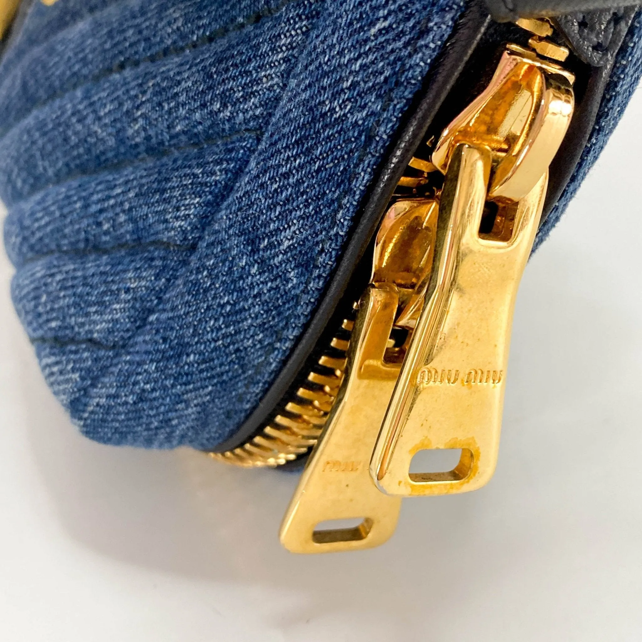 Pink Rhinestone Embellished Denim Crossbody Bag