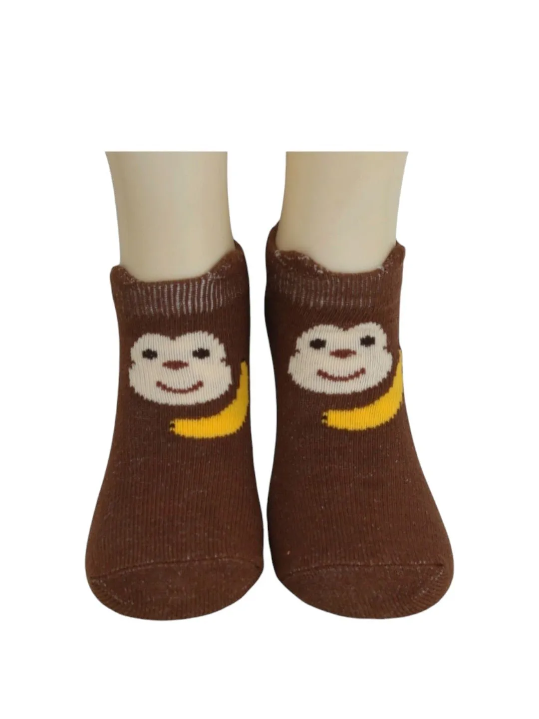 Playful Monkey and Tiger Combo  Socks for Boys- Orange & Brown