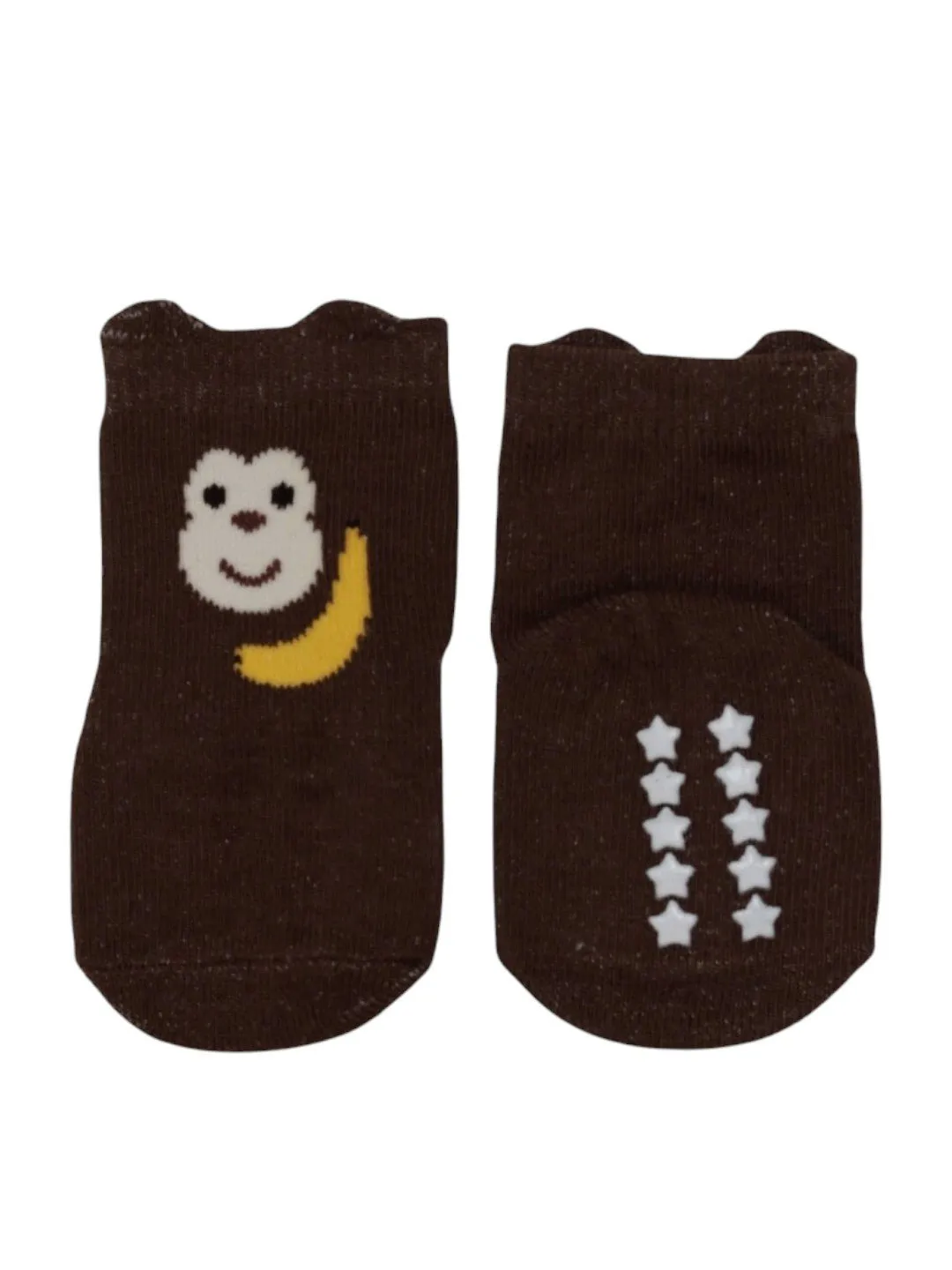 Playful Monkey and Tiger Combo  Socks for Boys- Orange & Brown