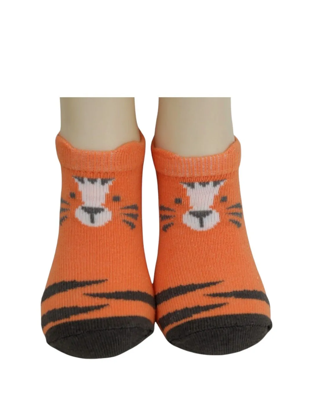 Playful Monkey and Tiger Combo  Socks for Boys- Orange & Brown