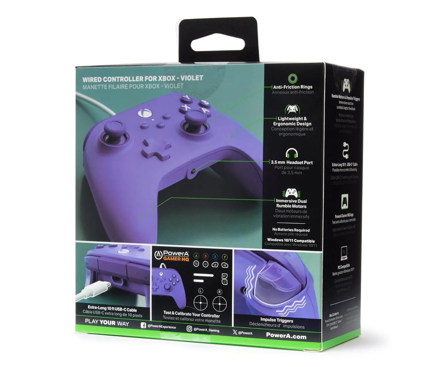 PowerA Wired Controller for Xbox Series X|S - Violet, gamepad, video game/gaming controller, works with Xbox One, Officially Licensed