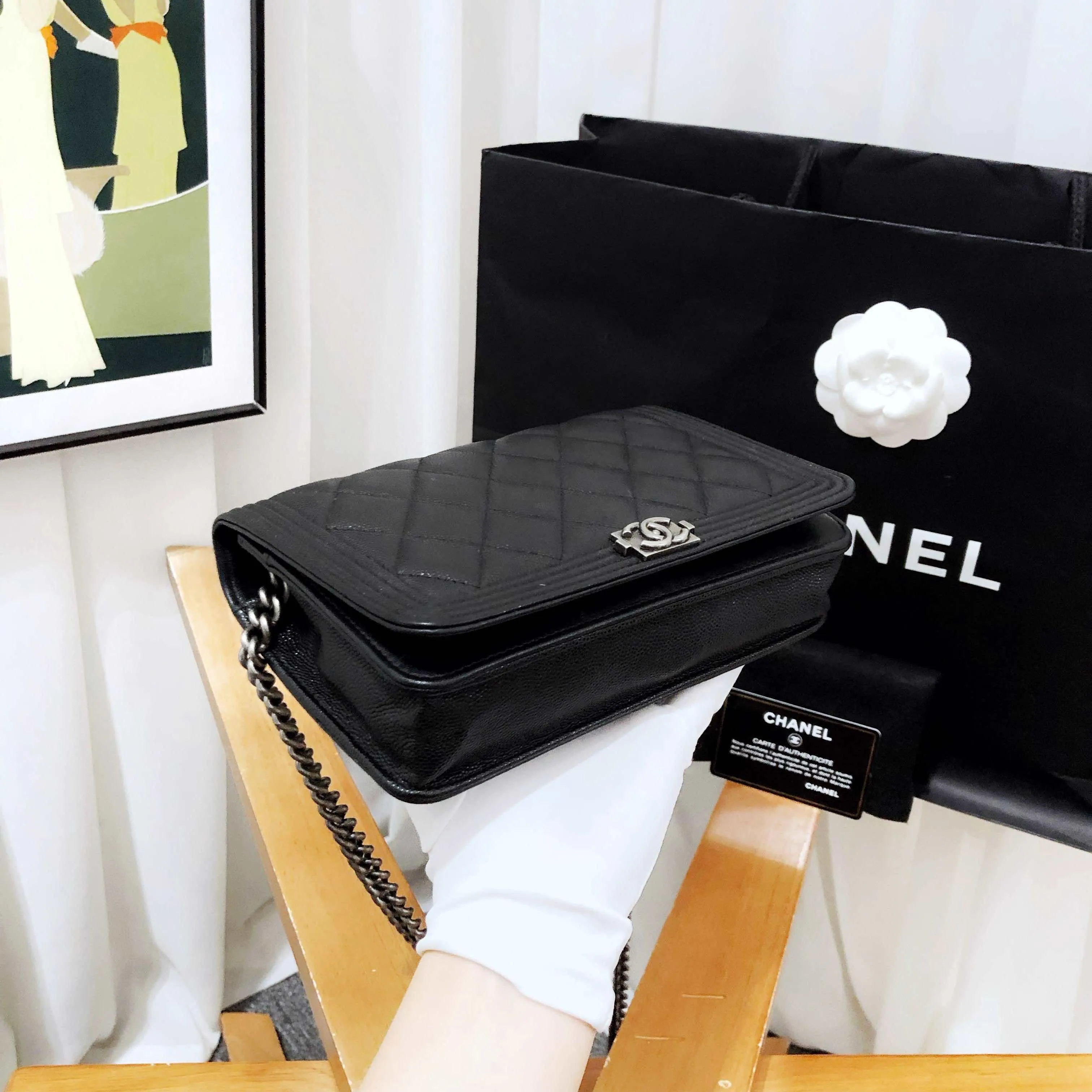Preloved Chanel Le Boy WOC Black Crossbody Bag