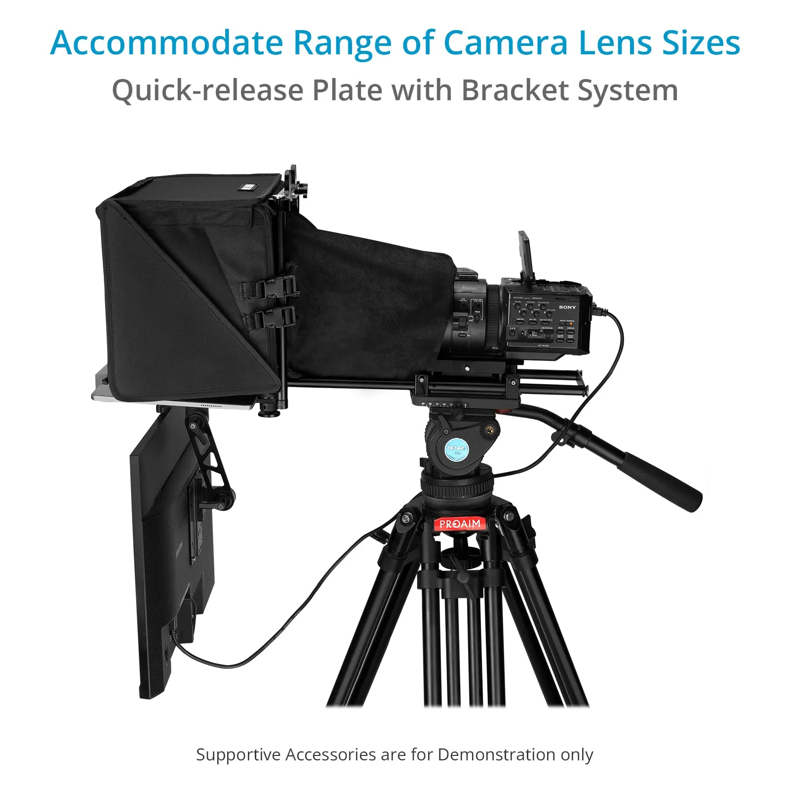 Proaim Ultra Modular Teleprompter | Fits 12 LCD Monitors / Tabs