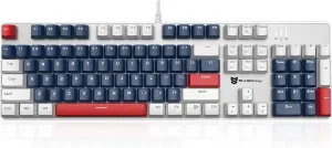 Qisan Mechanical Gaming Keyboard Full Size 104 Keys US Layout Wired Keyboard Red Switch Ice Blue Keyboards for Gaming Accessories | Ergonomic USB Keyboards | Gaming Gifts