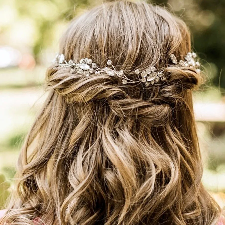 "Ellie" - Crystal Bridal Headband / Vine