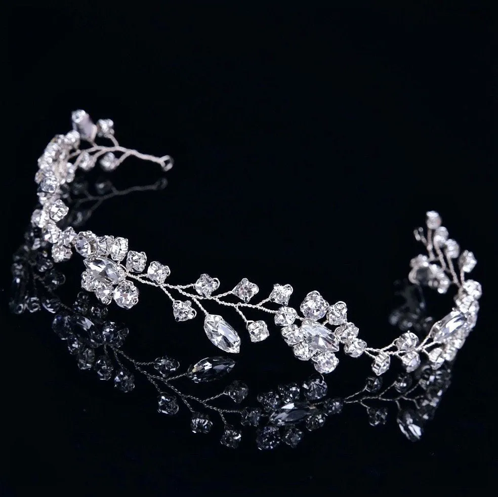 "Ellie" - Crystal Bridal Headband / Vine