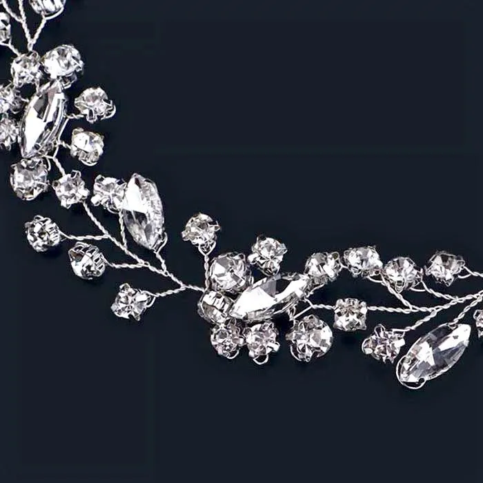 "Ellie" - Crystal Bridal Headband / Vine