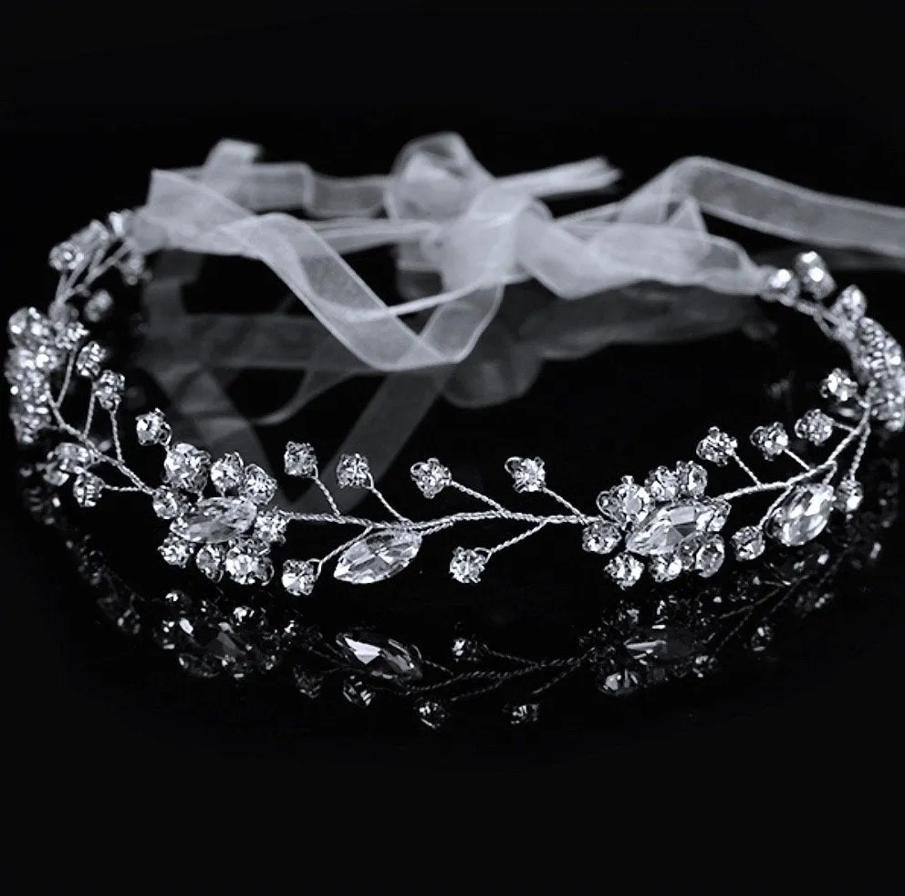 "Ellie" - Crystal Bridal Headband / Vine
