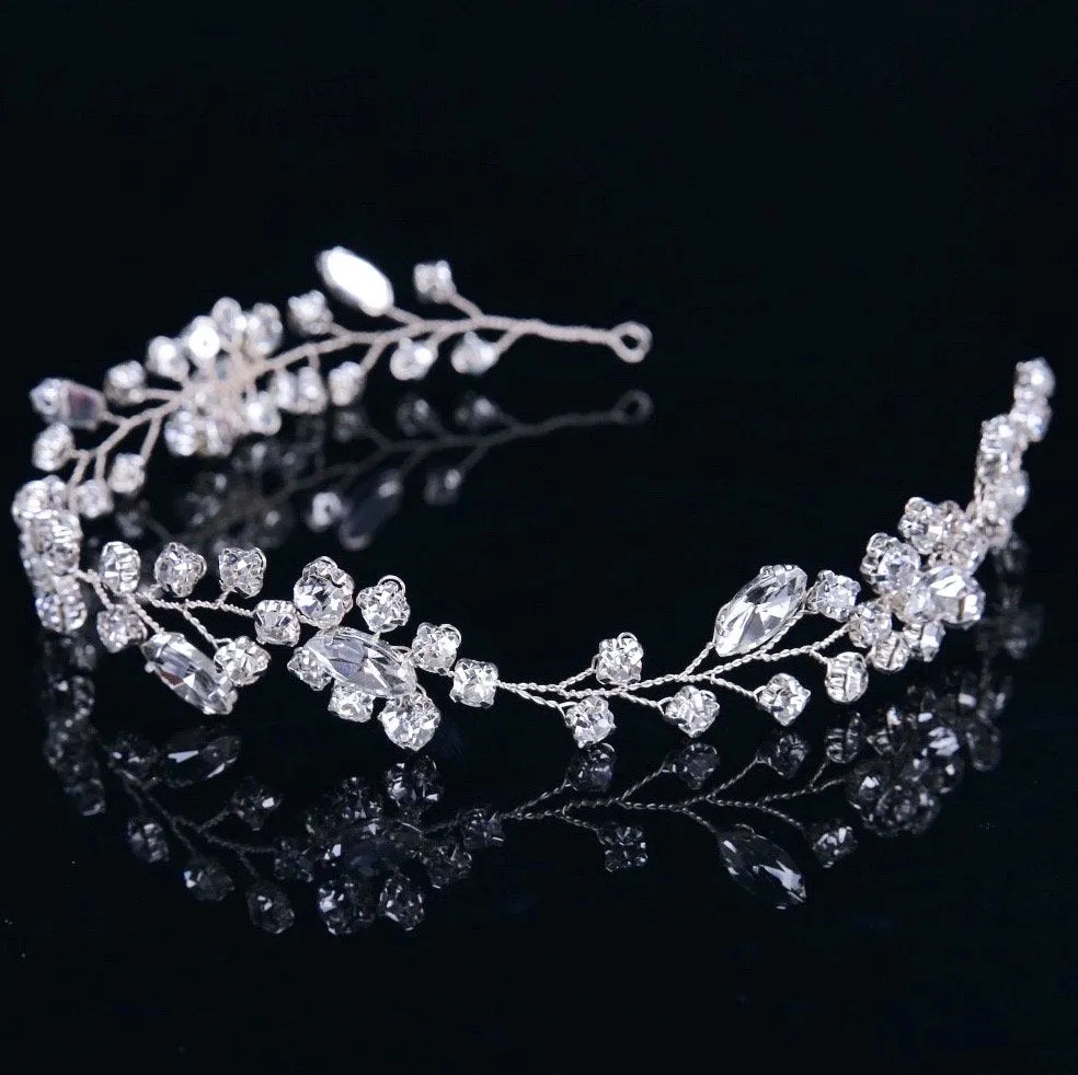 "Ellie" - Crystal Bridal Headband / Vine